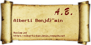 Alberti Benjámin névjegykártya