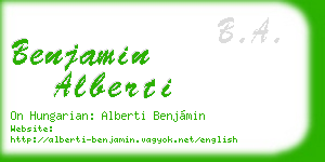 benjamin alberti business card