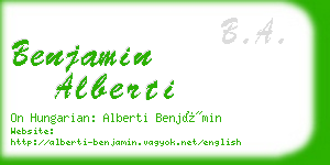 benjamin alberti business card